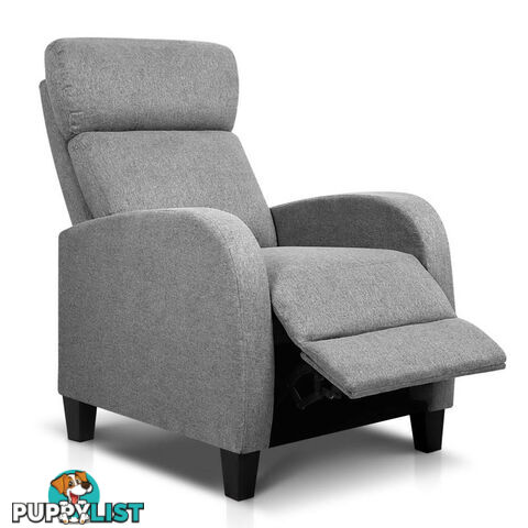 Linen Fabric Armchair Recliner - Grey