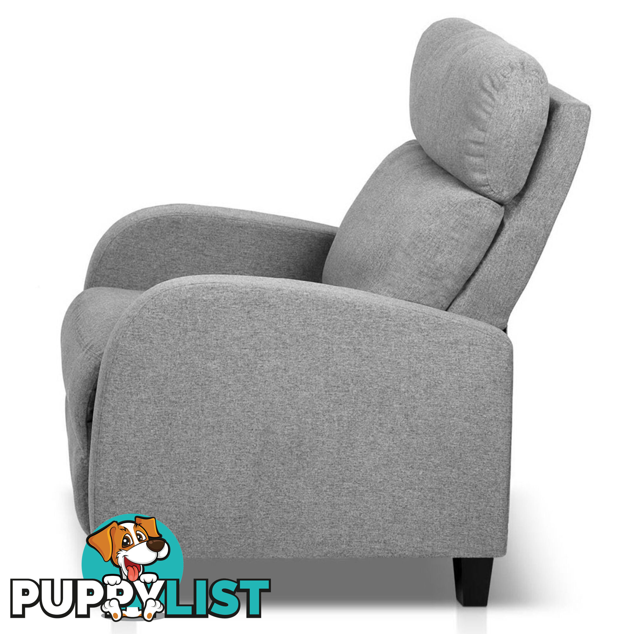 Linen Fabric Armchair Recliner - Grey