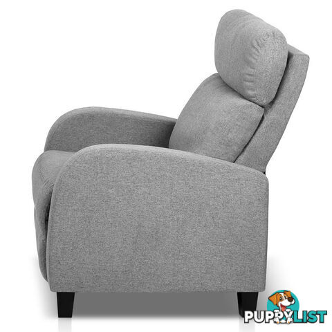 Linen Fabric Armchair Recliner - Grey