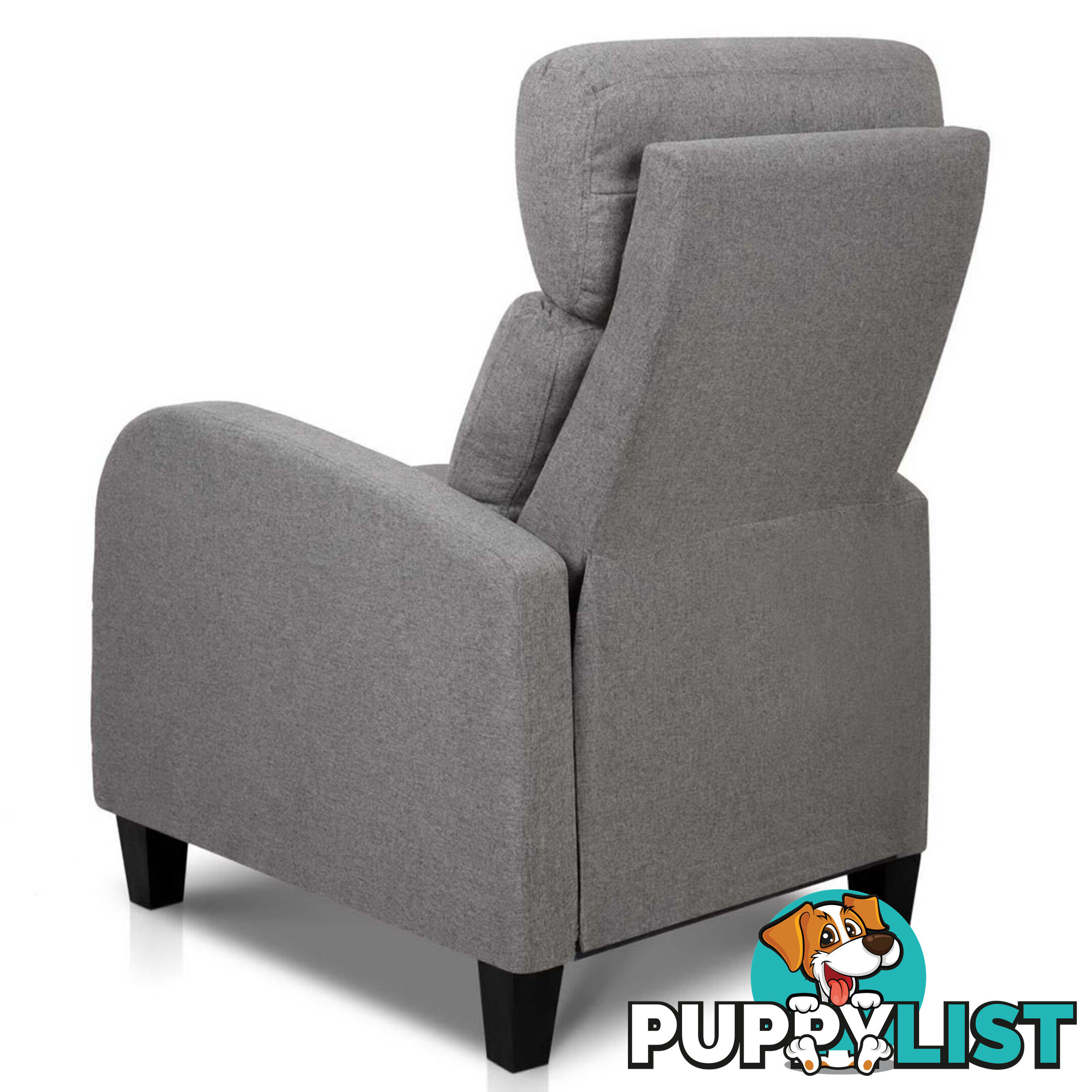 Linen Fabric Armchair Recliner - Grey