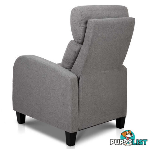 Linen Fabric Armchair Recliner - Grey