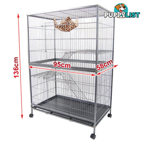 3 Level Cat Ferret Hamster Rat Bird Cage Aviary