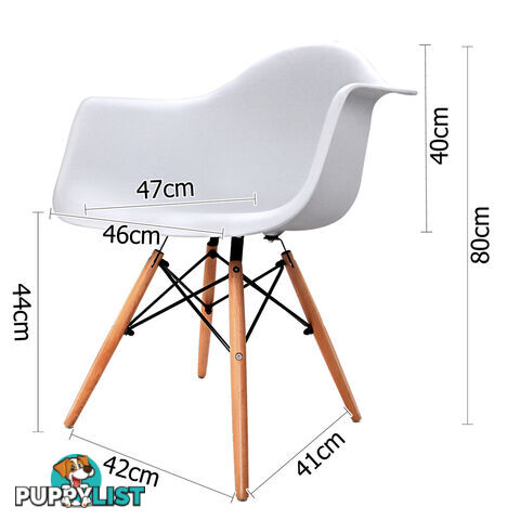 Set of 2 Replica Eames Cafe Chairs Beech White