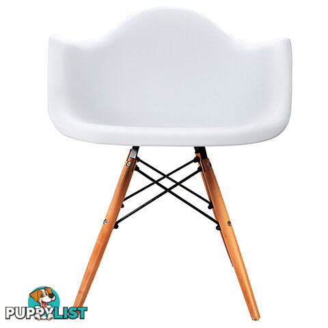 Set of 2 Replica Eames Cafe Chairs Beech White