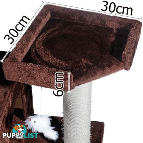 Multi Level Cat Scratching Poles Tree w/ Ladder Chocolate