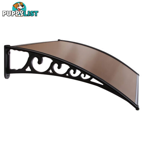 DIY Window Door Awning Cover Brown 100 x 200cm