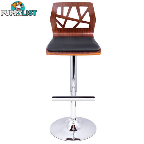 Set of 2 PU Leather Wooden Kitchen Bar Stool Padded Seat Black