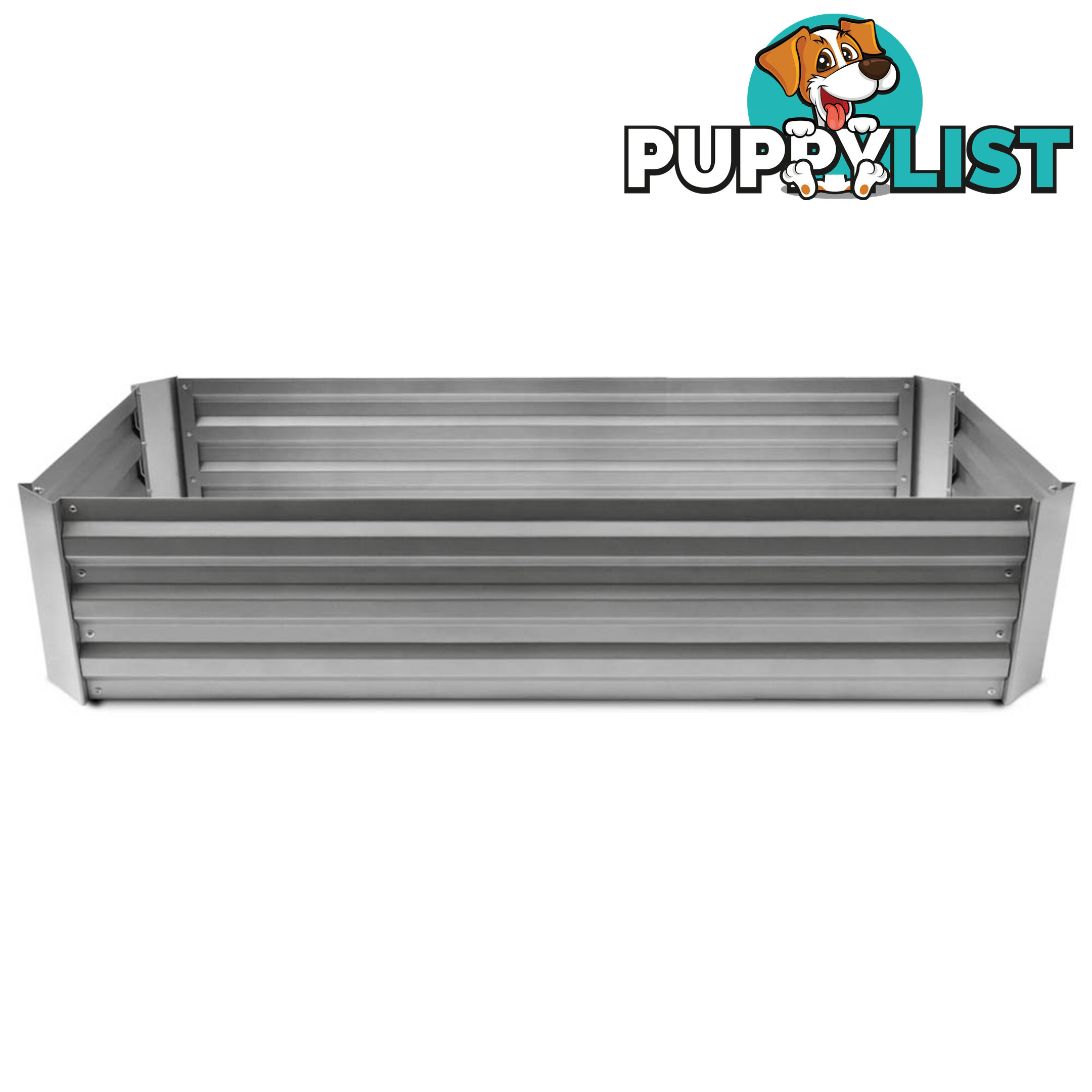 Galvanised Raised Garden Bed - 150 x 90 x 30cm - Aluminium White