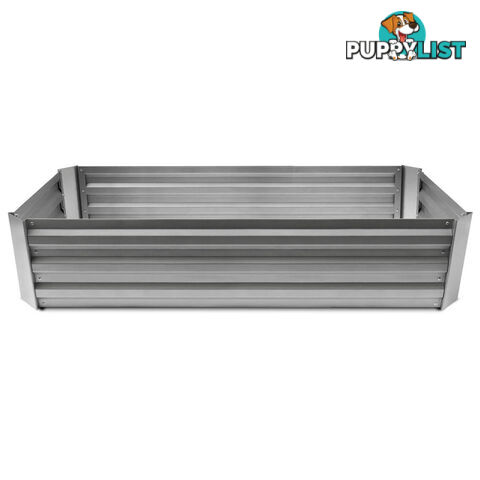 Galvanised Raised Garden Bed - 150 x 90 x 30cm - Aluminium White