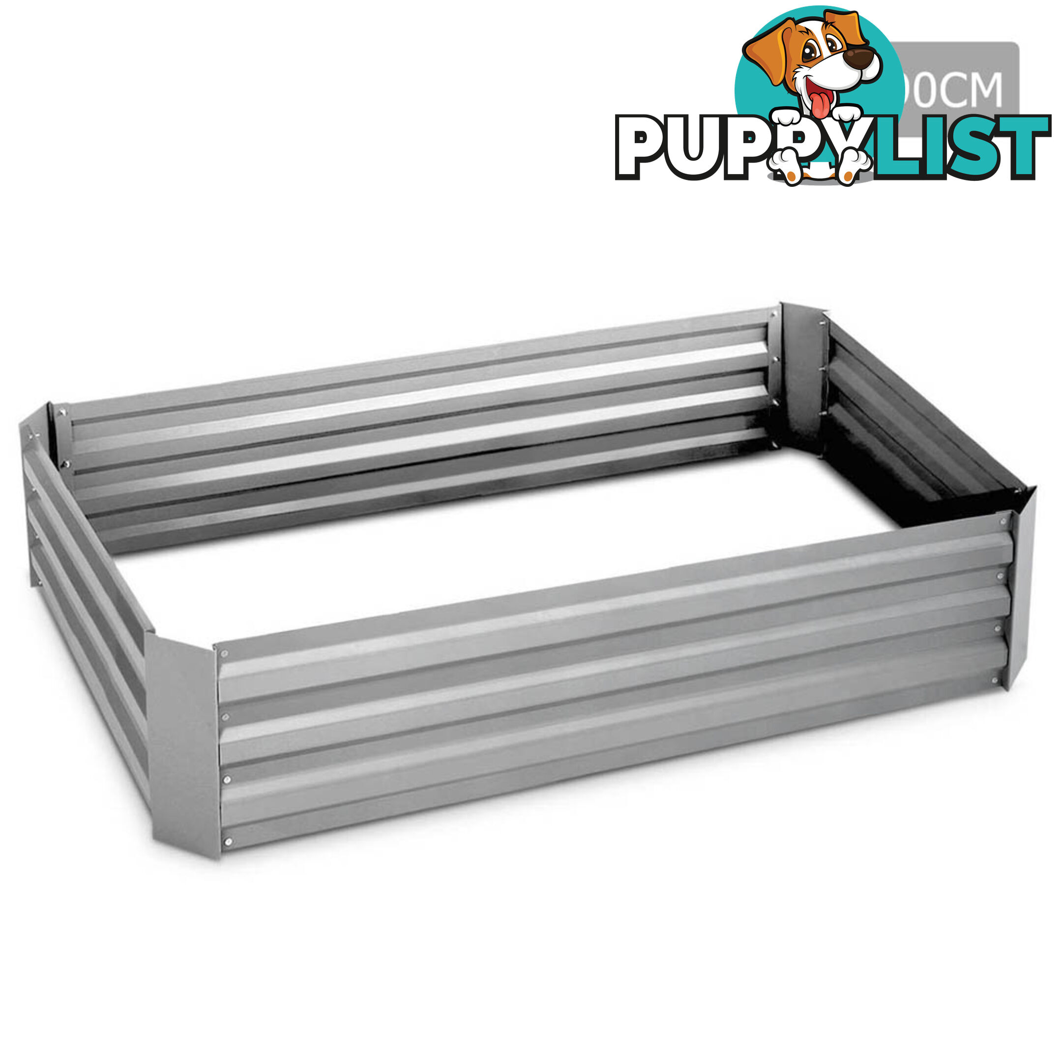 Galvanised Raised Garden Bed - 150 x 90 x 30cm - Aluminium White