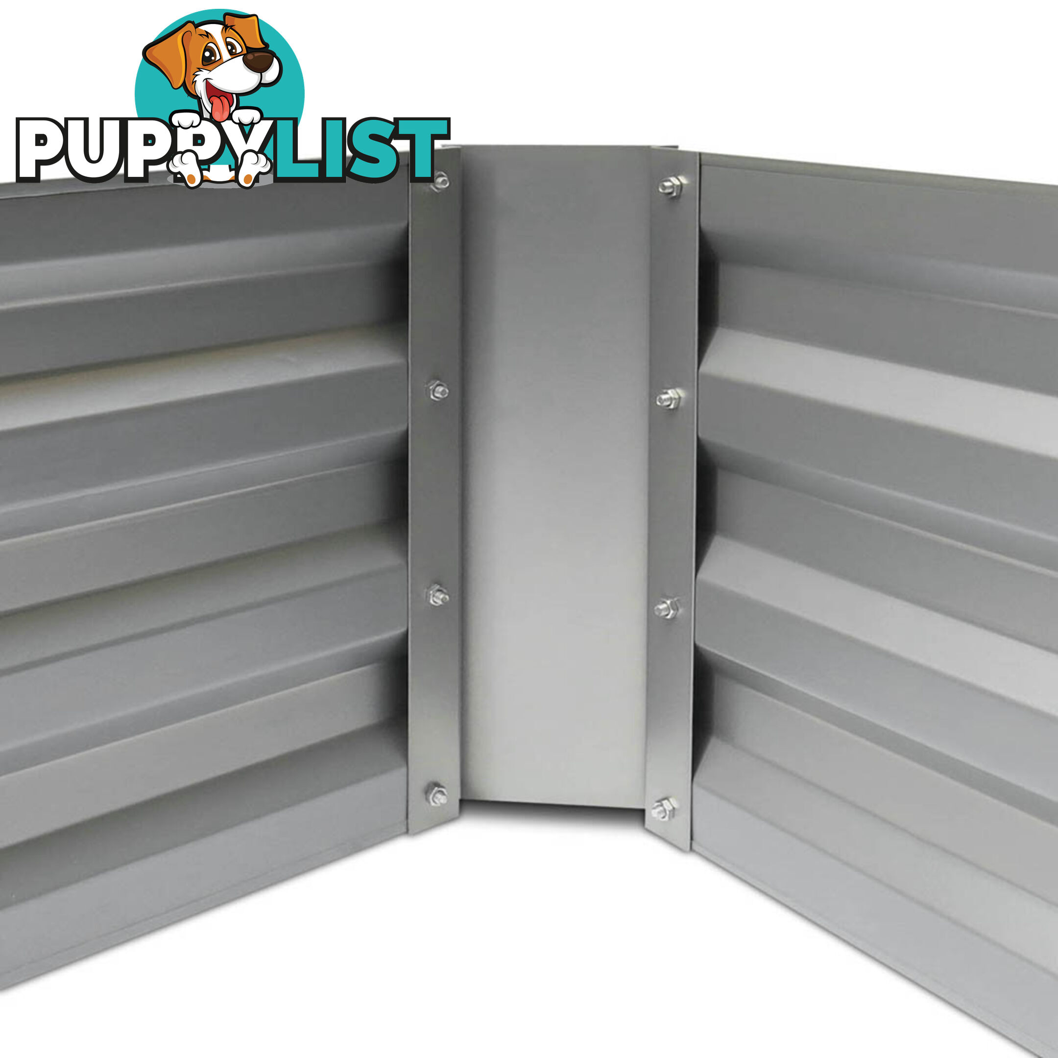 Galvanised Raised Garden Bed - 150 x 90 x 30cm - Aluminium White