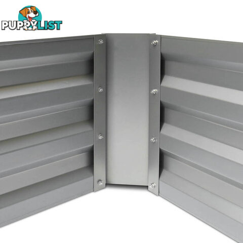 Galvanised Raised Garden Bed - 150 x 90 x 30cm - Aluminium White