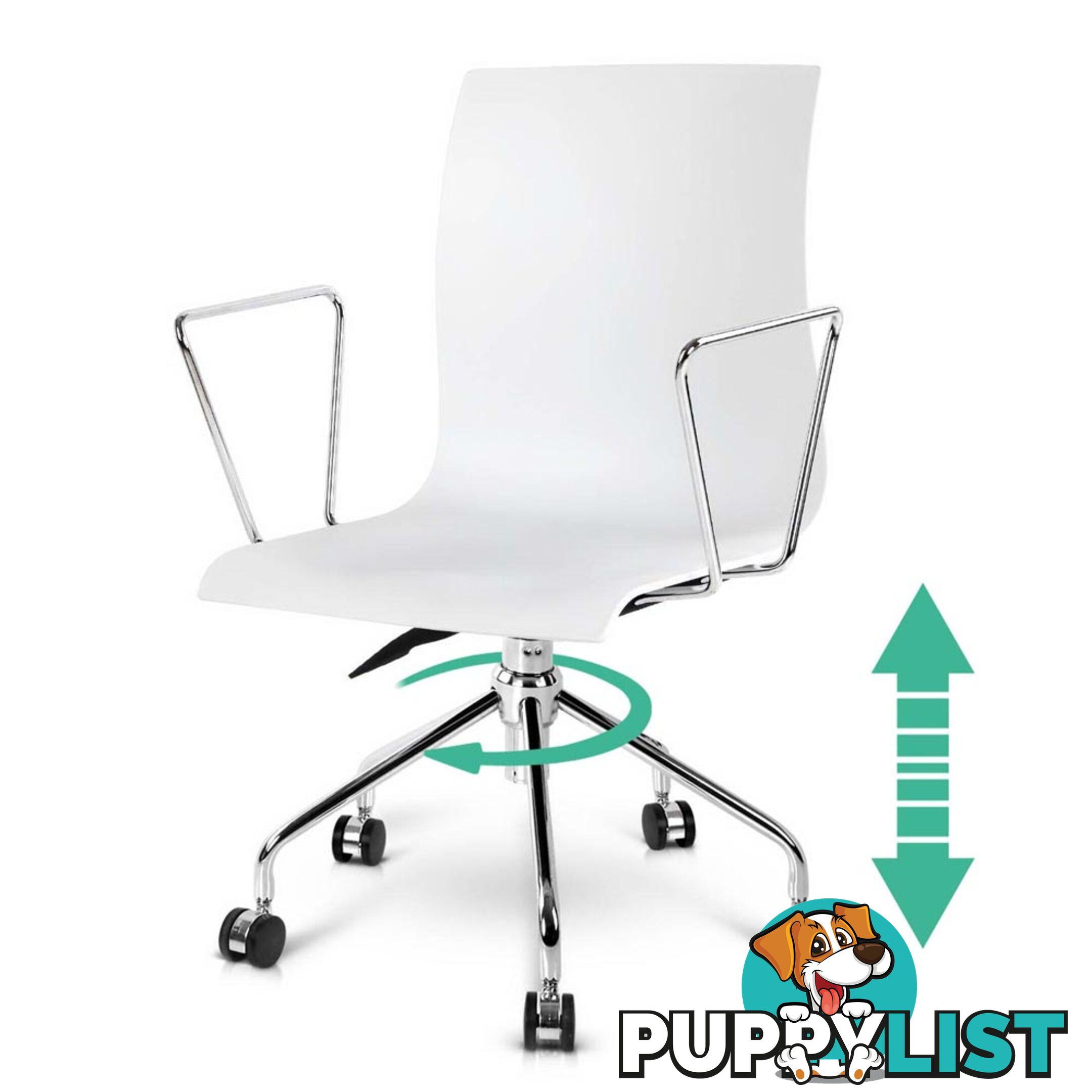 Modern Office Chair with Armrests White