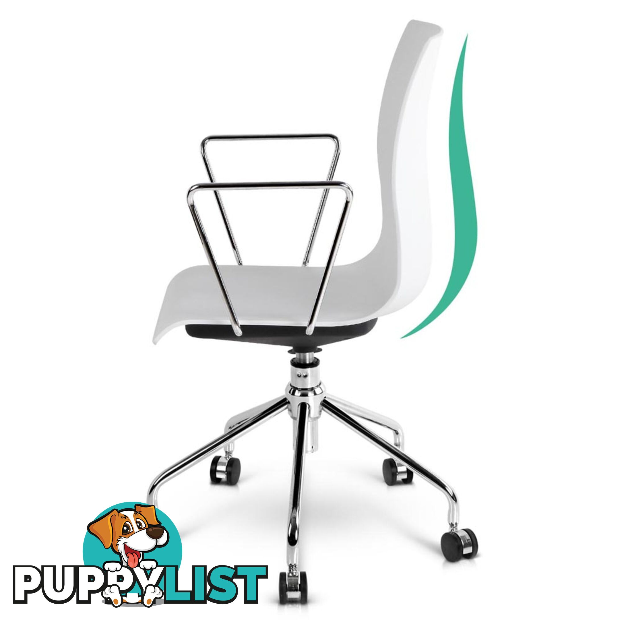 Modern Office Chair with Armrests White