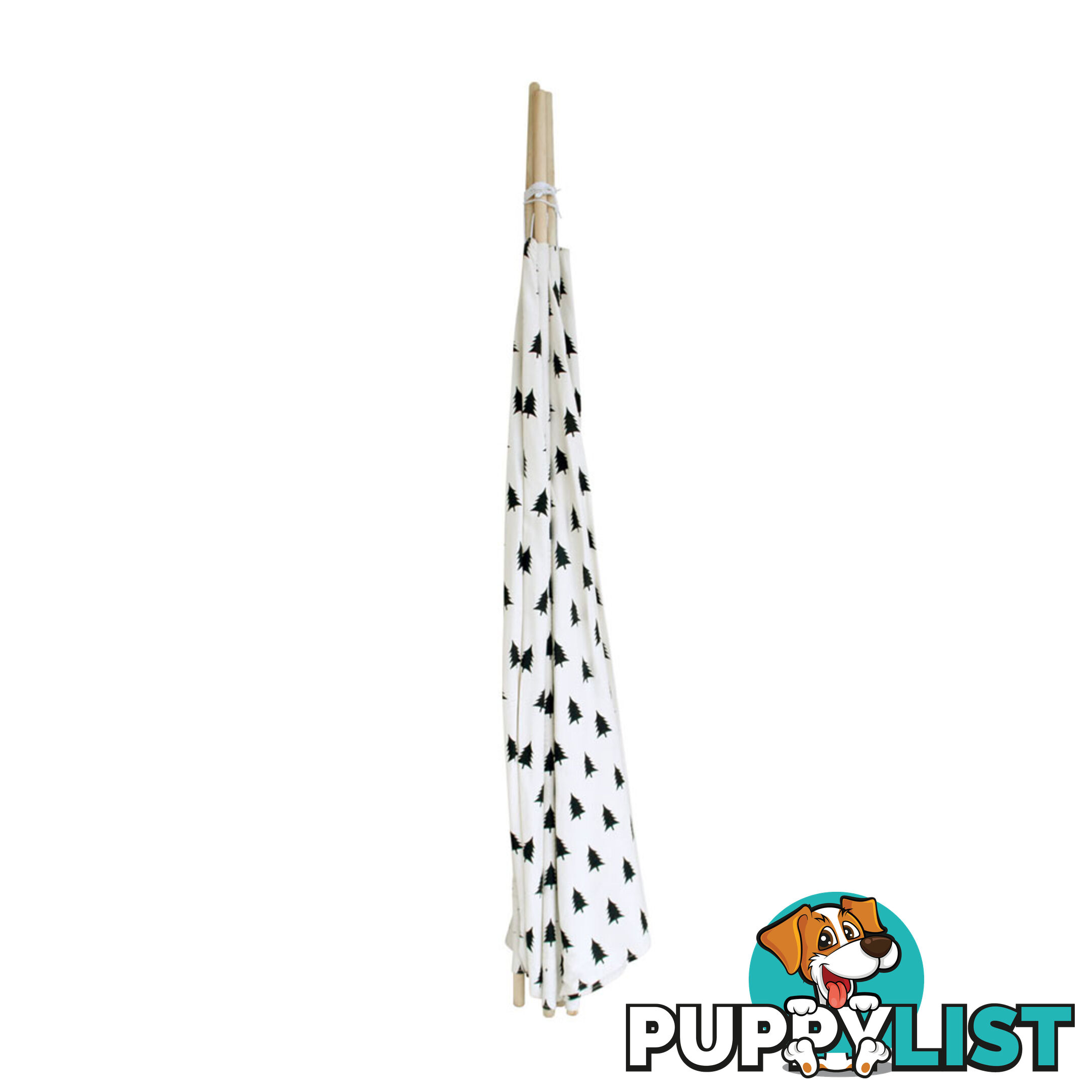 4 Poles Teepee Tent w/ Storage Bag Black White