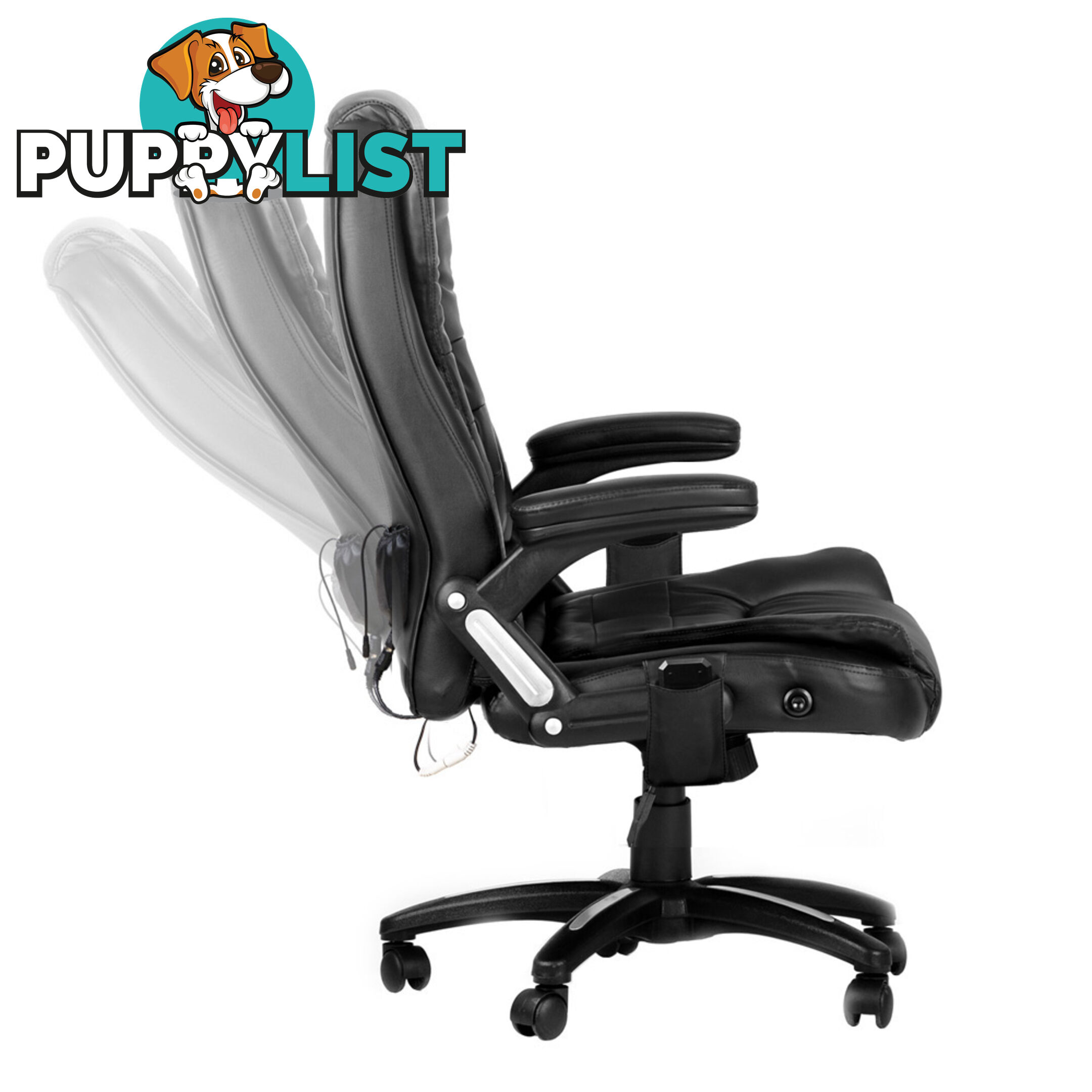 8 Point Massage Executive PU Leather Office Computer Chair Black