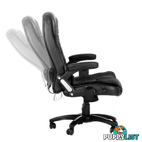 8 Point Massage Executive PU Leather Office Computer Chair Black