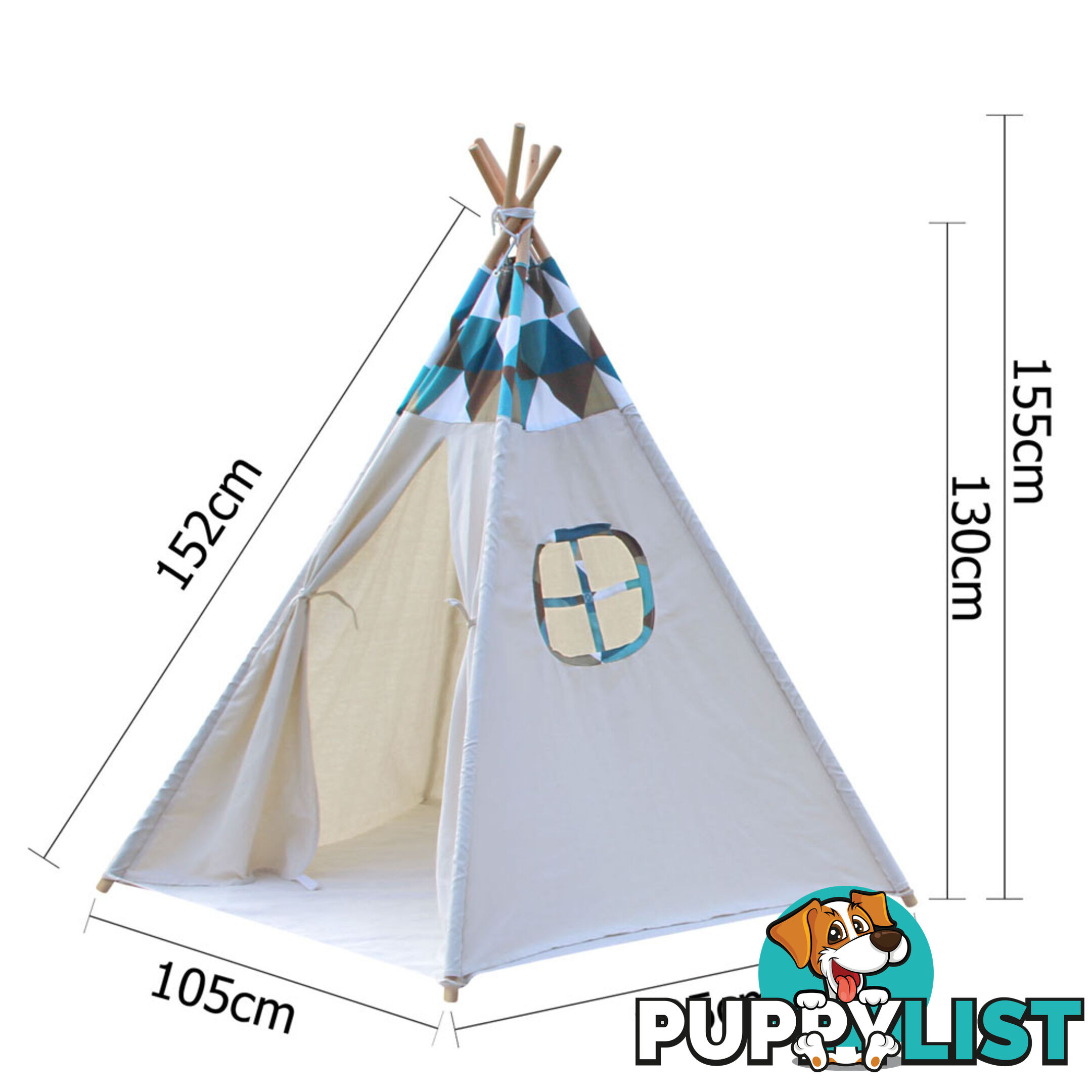 5 Poles Teepee Tent w/ Storage Bag