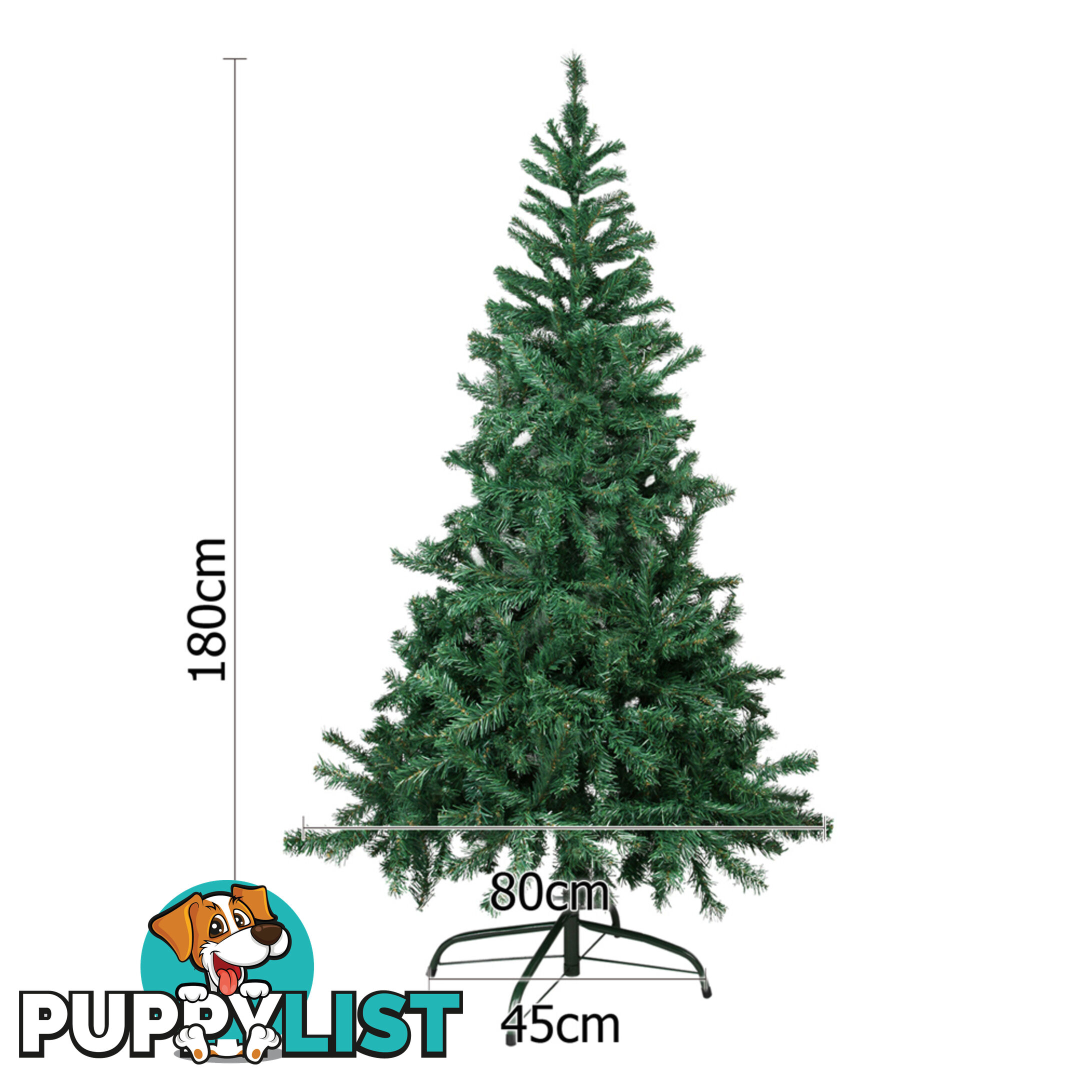 Christmas Tree w/ Ornament 180cm Green