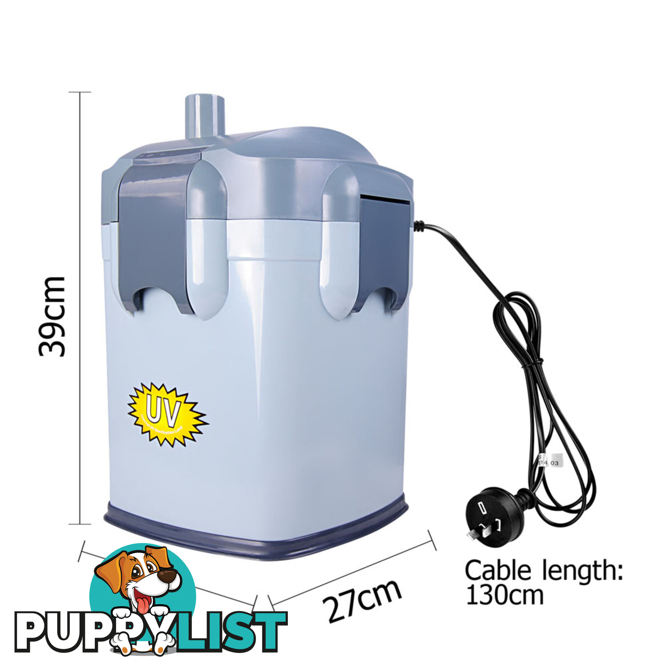 1800LPH Aquarium Fish Tank External Canister Water Filter w/ UV Bulb