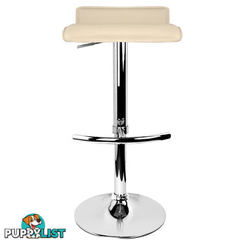 Set of 2 PVC Leather Kitchen Bar Stool Beige