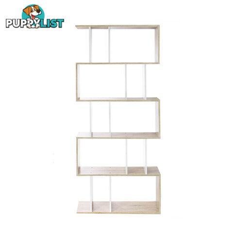 5 Tier Display/Book/Storage Shelf Unit White Brown