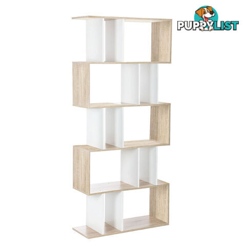 5 Tier Display/Book/Storage Shelf Unit White Brown