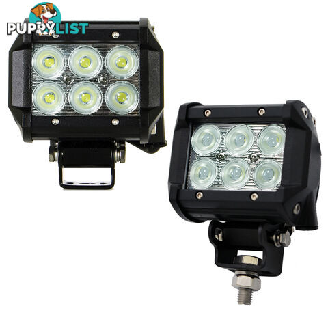 2x 4inch 30W Cree LED Light Bar Flood Work Driving Offroad Lamp Save On 42W