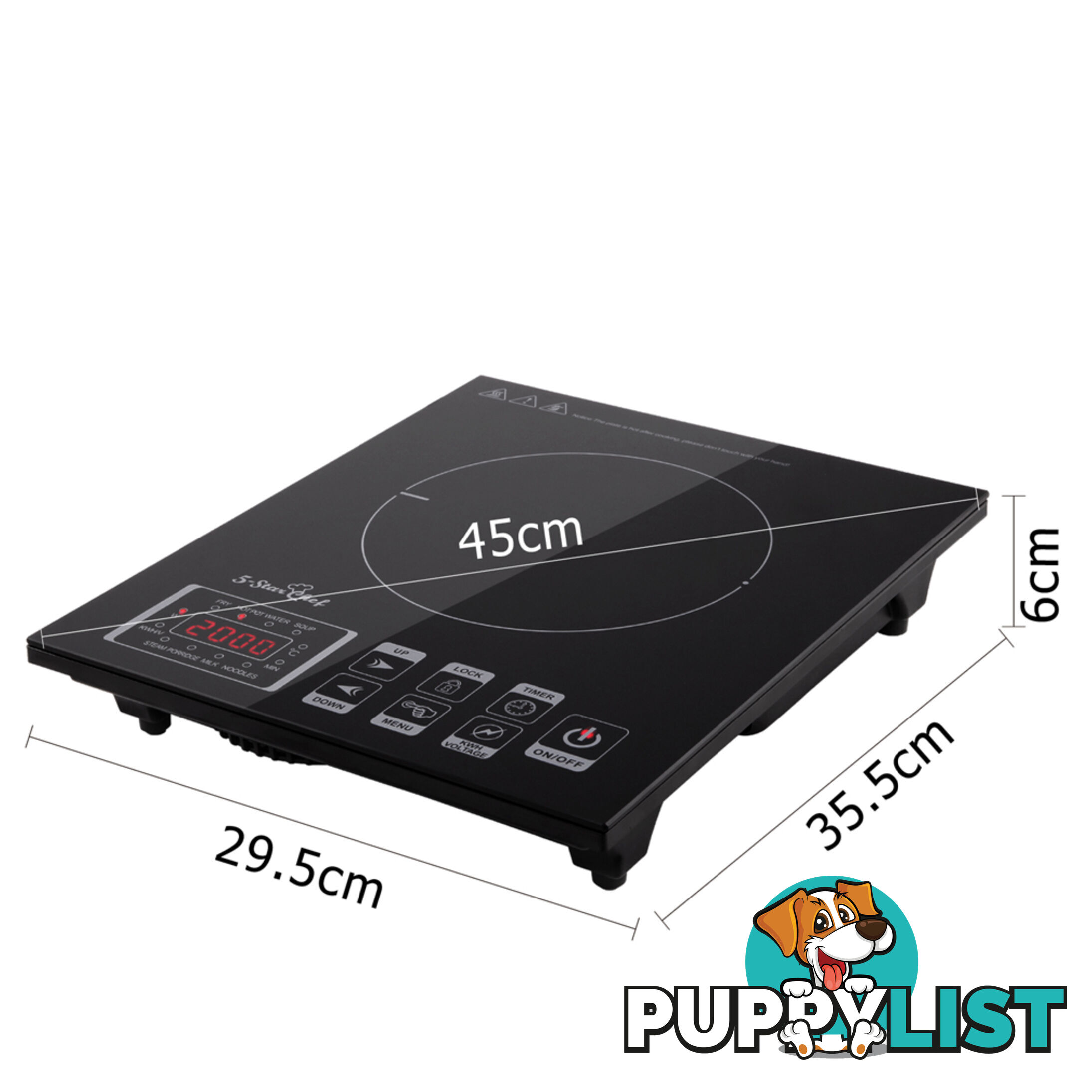 5 Star Chef Induction Cooktop w/ Digital Display Hotplate