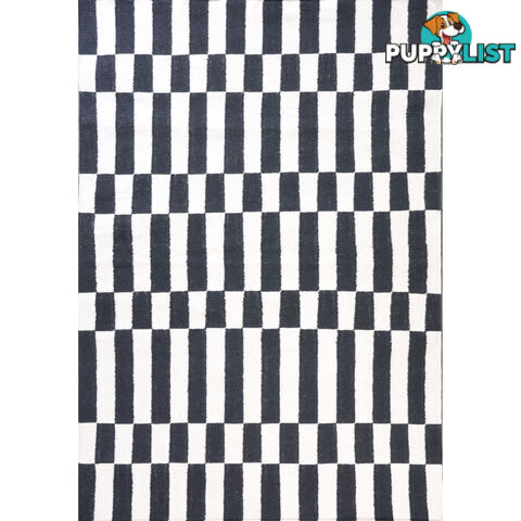 Brick Durry Rug Black & White 160x230cm