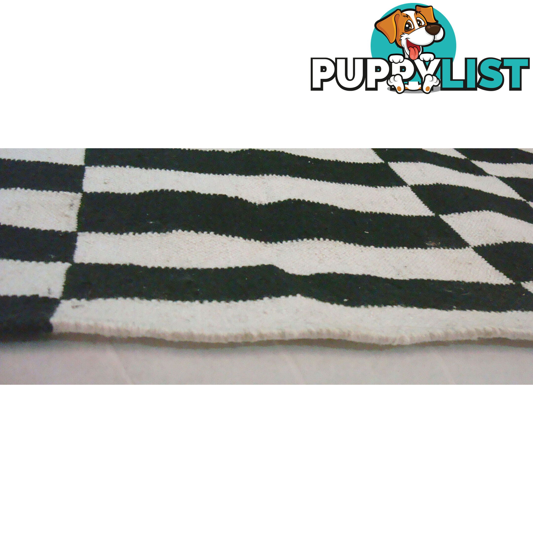 Brick Durry Rug Black & White 160x230cm