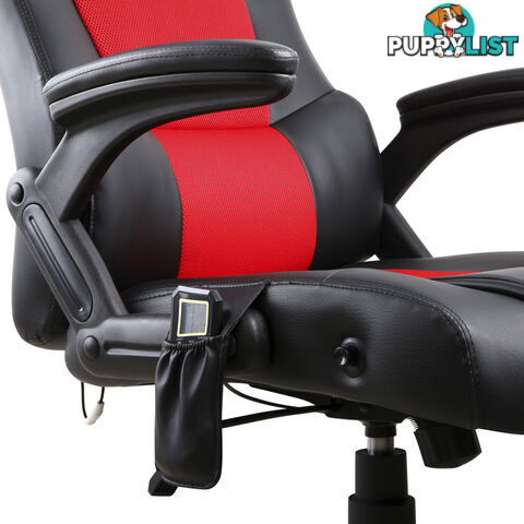 8 Point Massage Racing PU Leather Office Computer Chair Black/Red