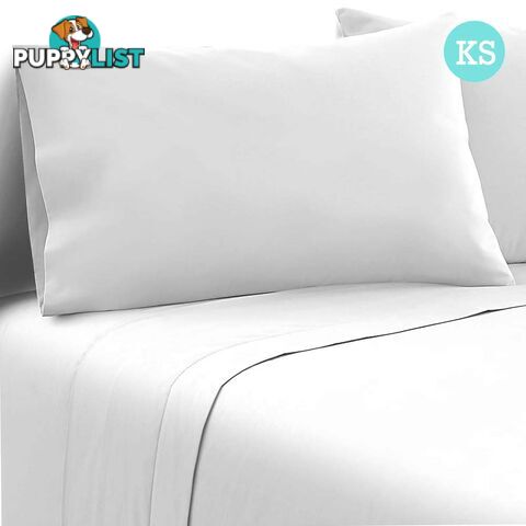 3 Piece Microfibre Sheet Set King Single _ White