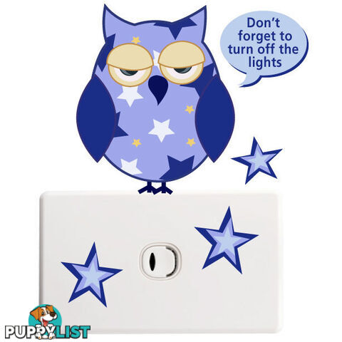 Owls Light Switch Stickers - Totally Movable and Reusable