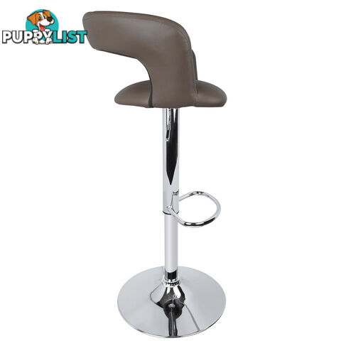 Set of 2 PU Leather Kitchen Bar Stool Charcoal