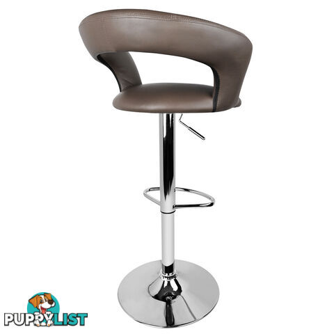 Set of 2 PU Leather Kitchen Bar Stool Charcoal