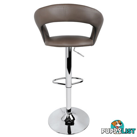 Set of 2 PU Leather Kitchen Bar Stool Charcoal