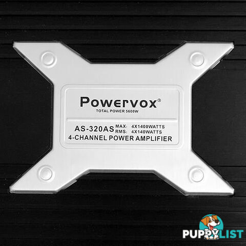 New PowerVox 5600 Watt 4 Channel Car Amplifier Black