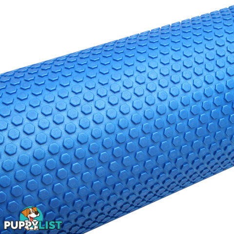 Yoga Gym Pilates EVA Stick Foam Roller Blue 90 x 15cm