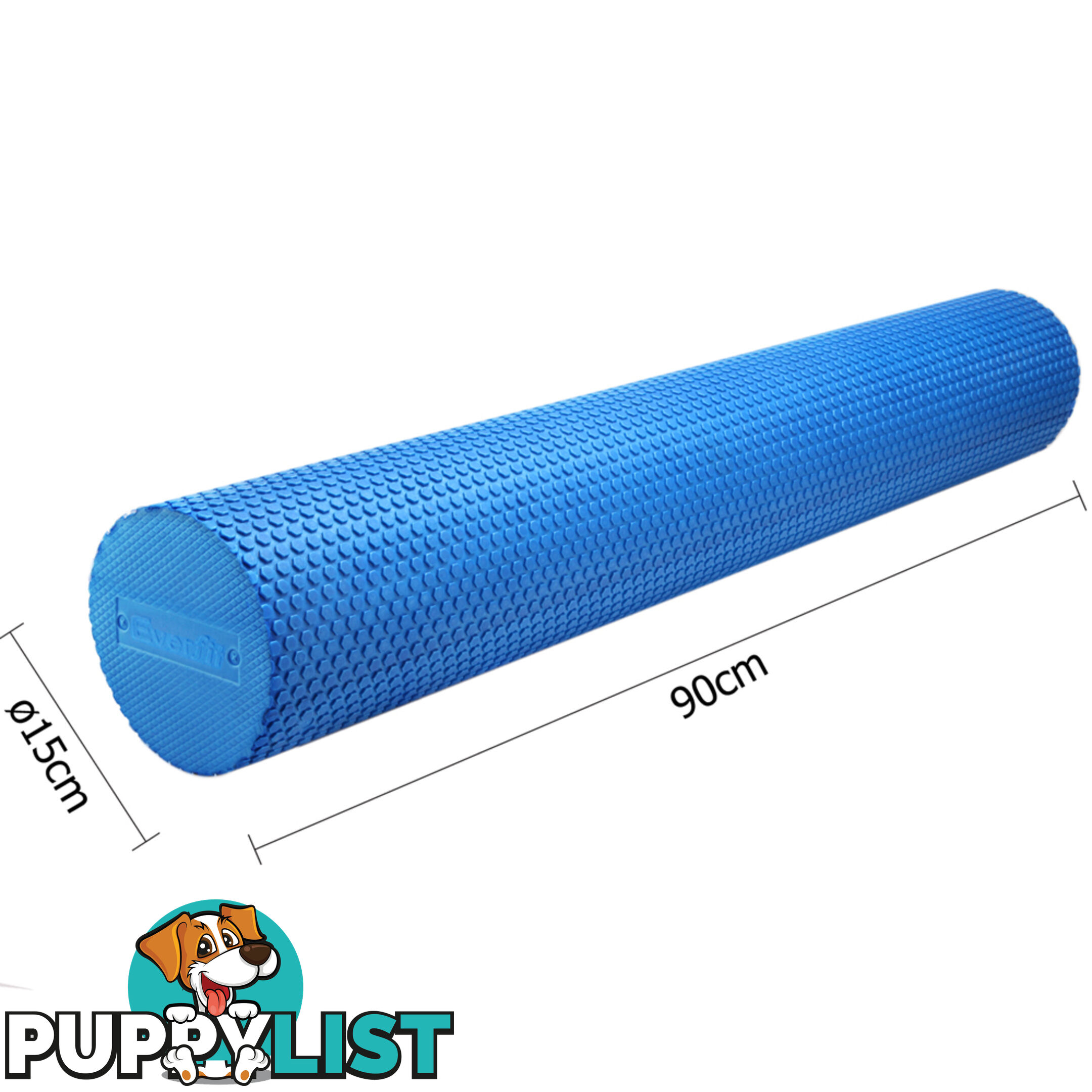 Yoga Gym Pilates EVA Stick Foam Roller Blue 90 x 15cm