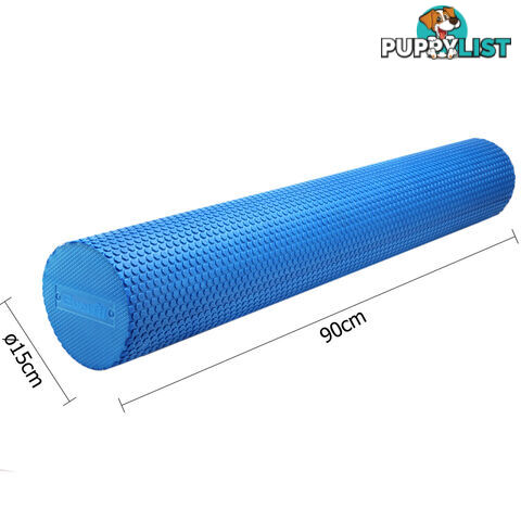 Yoga Gym Pilates EVA Stick Foam Roller Blue 90 x 15cm