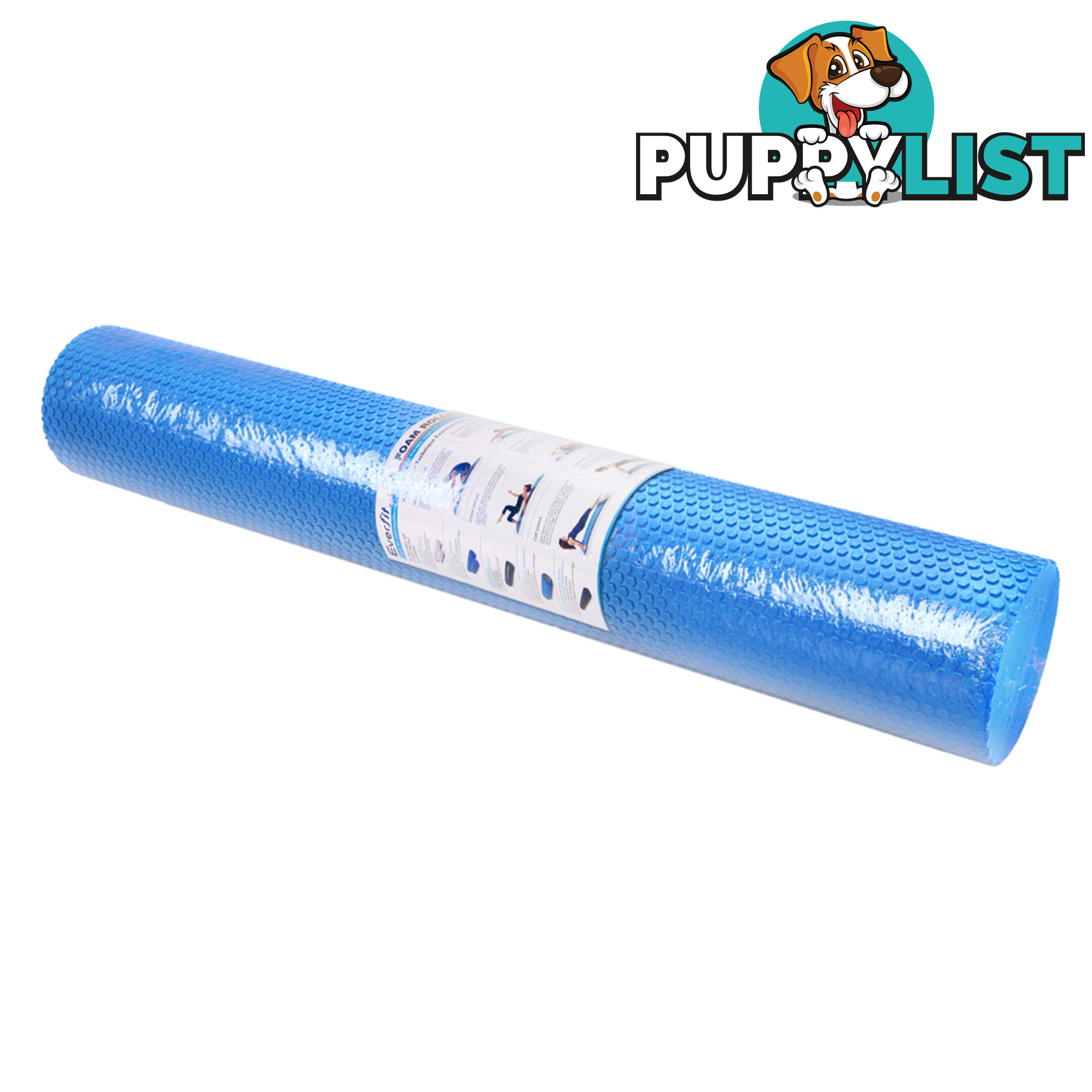 Yoga Gym Pilates EVA Stick Foam Roller Blue 90 x 15cm