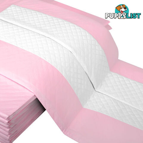 100 Puppy Pet Dog Toilet Training Pads Pink