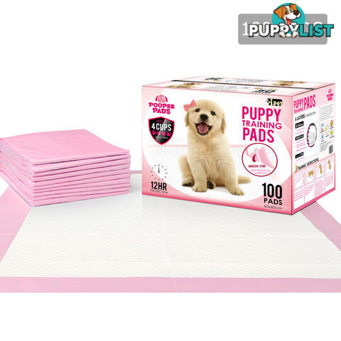 100 Puppy Pet Dog Toilet Training Pads Pink