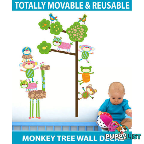 Medium Size Funky Monkeys in a Tree Wall Stickers  - Totally movable