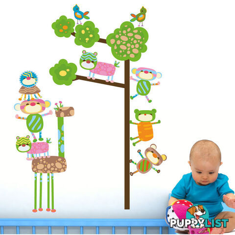 Medium Size Funky Monkeys in a Tree Wall Stickers  - Totally movable