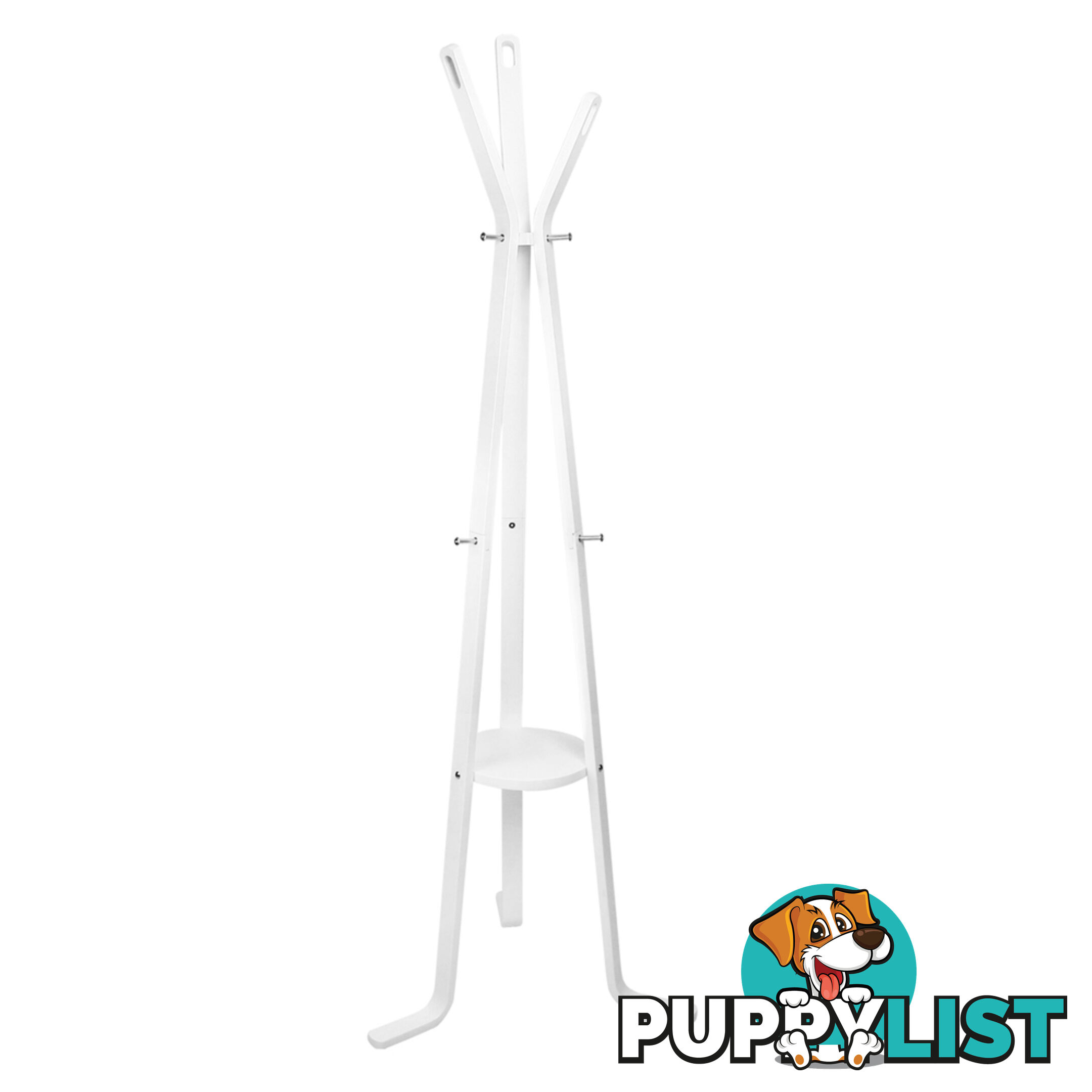 Wooden Coat Rack Clothes Stand Hanger White