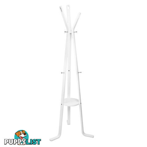 Wooden Coat Rack Clothes Stand Hanger White