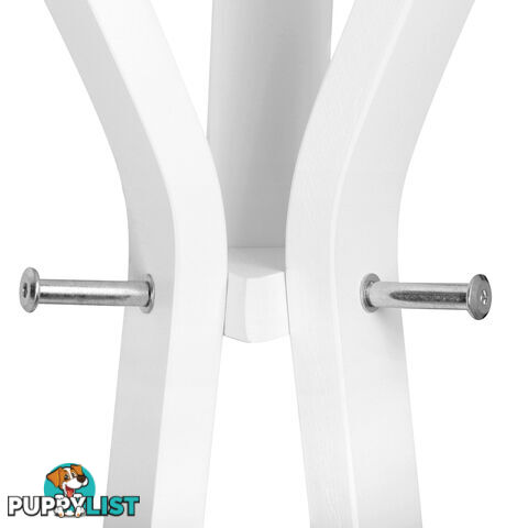 Wooden Coat Rack Clothes Stand Hanger White