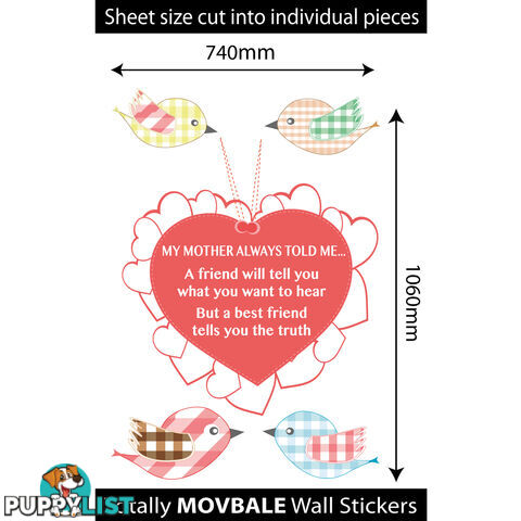 Extra Large Size My Mother Told Me Wall Sticker Quotes - Totally Movable